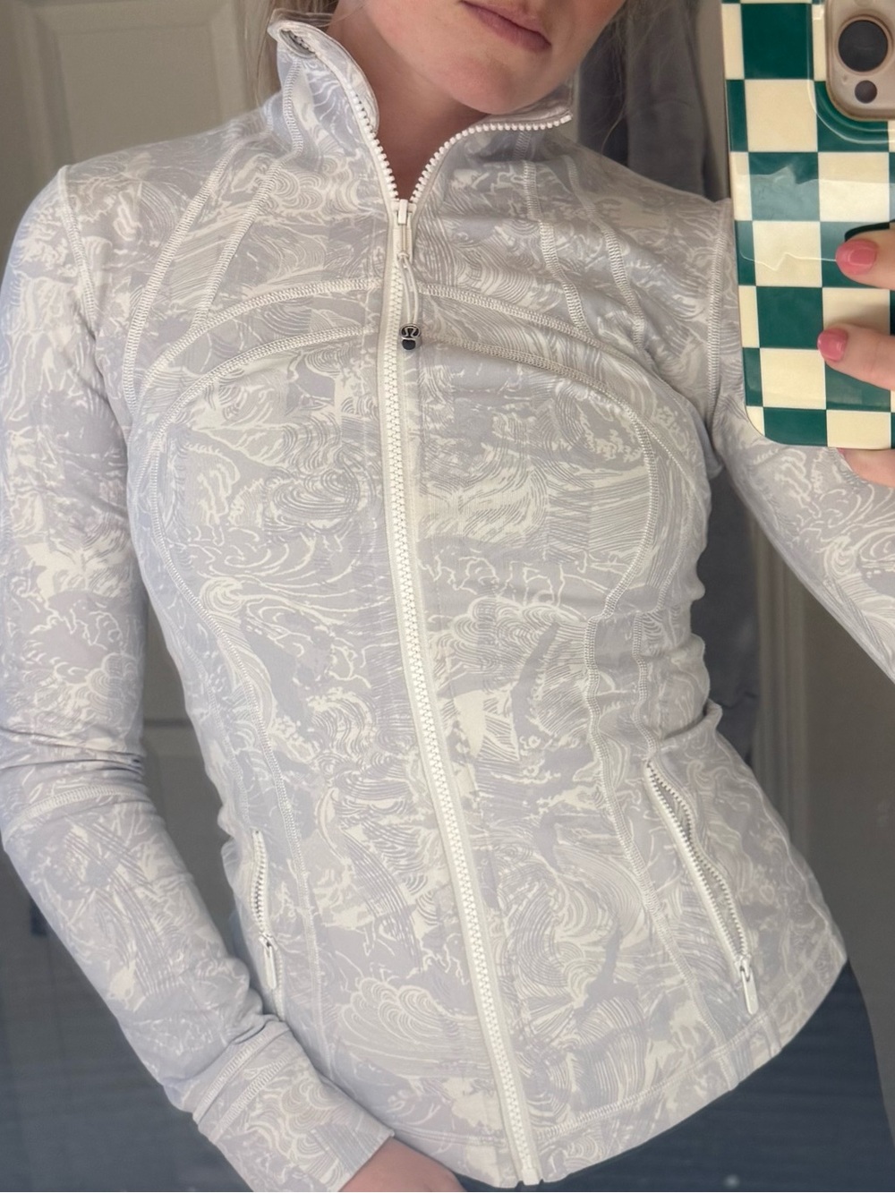 Lululemon Women’s White Patterned Zip-Up Jacket